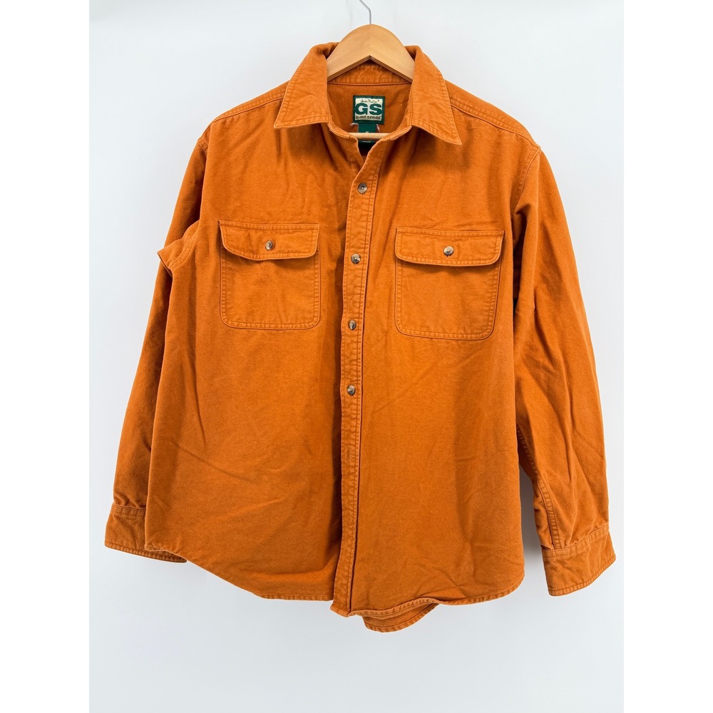 Gander Mountain Guide Burnt Orange Canvas Chamois Heavyweight Shirt Medium